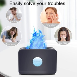 OLV Flame Diffuser, Essential Oil Diffuser with Flame Light Air Humidifier 220ml Aroma Diffuser 3 Mist Mode and 3 Timer for Home, Office or Yoga Essential Oil Diffuser with Waterless Auto Shut-Off