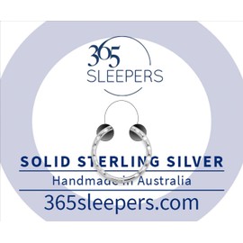 365 SLEEPERS Sterling Silver Faceted Hinged Hoop Sleeper Earrings Nose Ring Jewellery - Hand Made In Australia - Nickel Free Hypoallergenic (8mm)