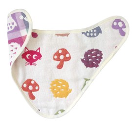 Hiorie 6-ply Gauze Bandana Tie, Animal, Cotton, Bib, Baby Shower, Newborn, animal