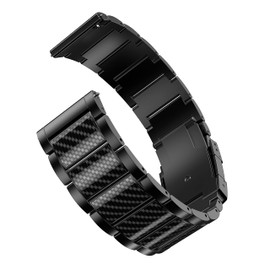 BAIHUIAM Titanium Band Compatible with Galaxy Watch 3 45mm Band Men, 22mm Titanium Metal Watch Band Business Replacemet Strap for Galaxy Watch 46mm/Gear S3 Frontier/Classic, Black