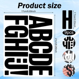 9 Sheets 3" Large Alphabet Sticker 3 Inch Self Adhesive Poster Letter Stickers Vinyl Waterproof Peel and Stick Letters Stickers for Posters Bulletin Board Mailbox Scrapbooking Poster Craft Decor