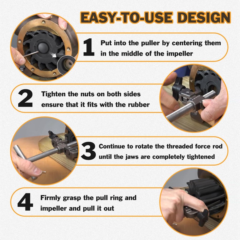 gokeshfly Impeller Puller 660040-1 for 2-1/4" to 2-9/16", Impeller Removal
