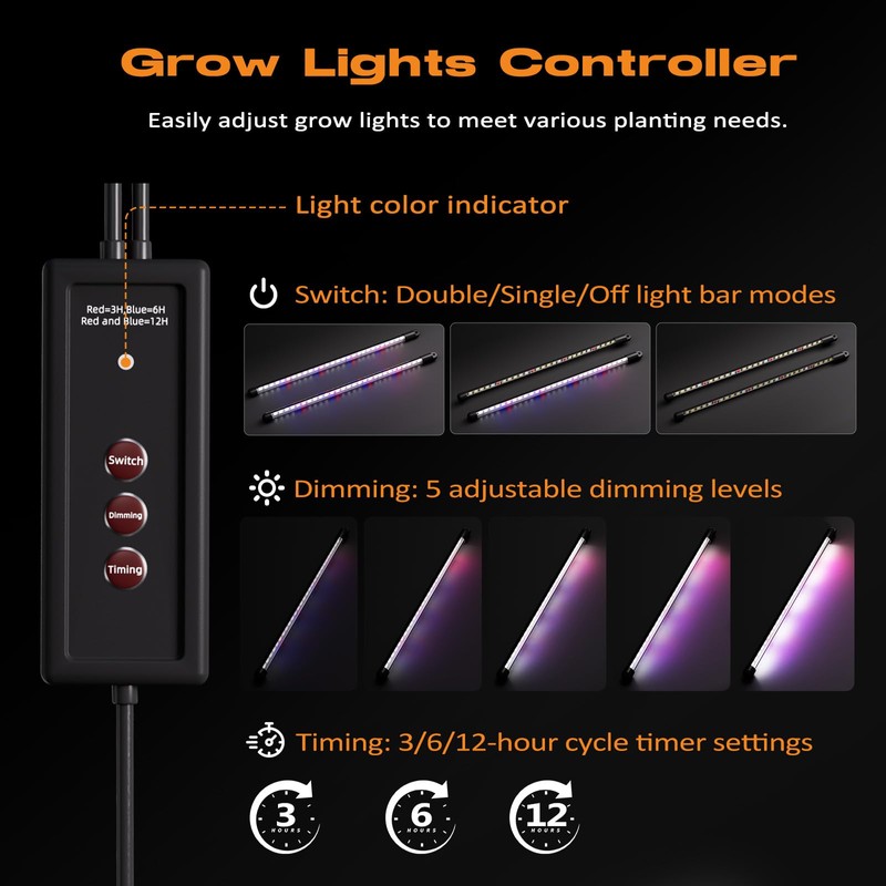 Patigrow 60-Cell Self-Watering Seed Starter Tray with Grow Light, Seed