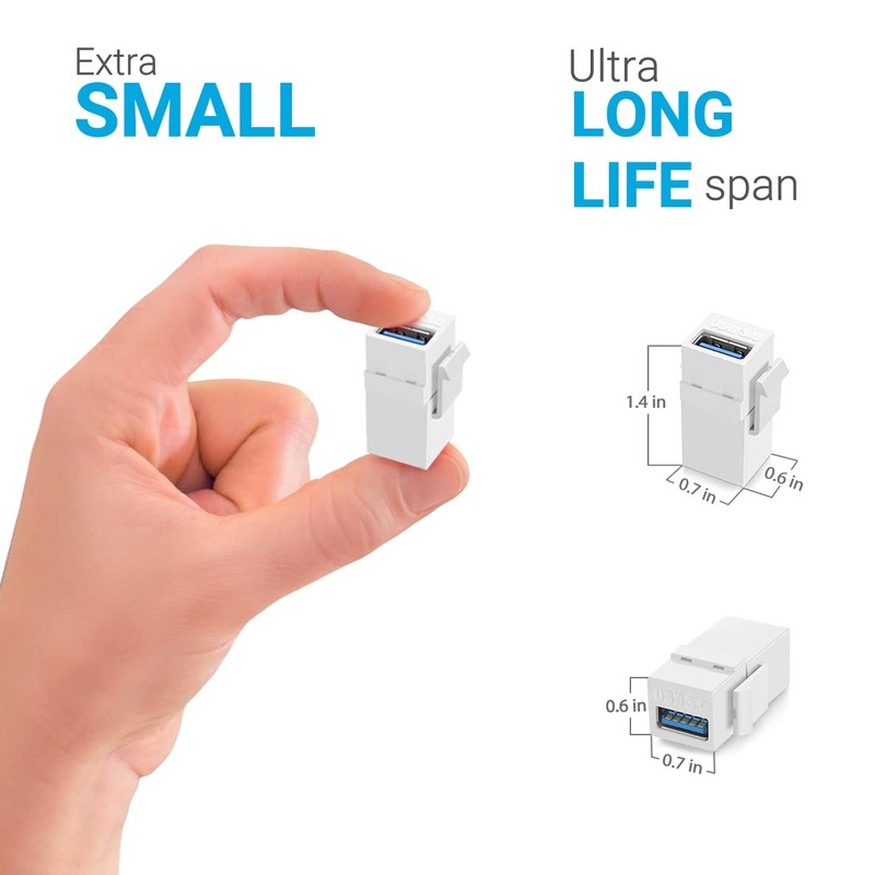 URWOOW USB 3.0 Keystone Jack Inserts (2 Pack)