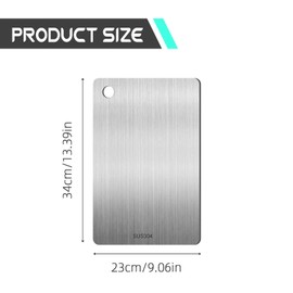 XQMMGO Titanium Chopping Board, Stainless Steel, Double-Sided Food Grade, Easy to Clean and Free Impurities (34 x 23 cm)