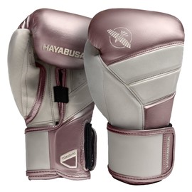 Hayabusa T3 Boxing Gloves for Men and Women Wrist and Knuckle Protection, Dual-X Hook and Loop Closure, Splinted Wrist Support, 5 Layer Foam Knuckle Padding - Rose Gold, 12oz