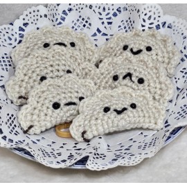 Handmade Mini Pierogi Amigurumi Purse Charm, Cute Foodie Backpack Buddy, Kawaii Dumpling