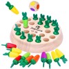 Japace Carrot Memory Chess Board Game, Wooden Memory Game for