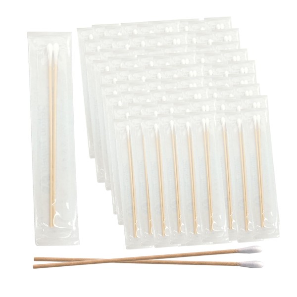 200 Sterile Cotton Tipped Applicators 6’’ - Long 6 inch Wooden Medical Cotton Tip Applicator Swabsticks with Shaft and Soft Swabs for Location Application, Cleaning, Crafts and More