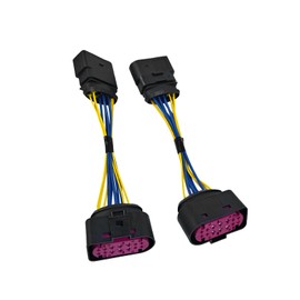 Lskioer 2Pcs 14 to 10 Pin Xenon HID Headlamp Headlight Connector Plug Adapter Fits for VW Jetta 2015, Replaces 1J0 973 737