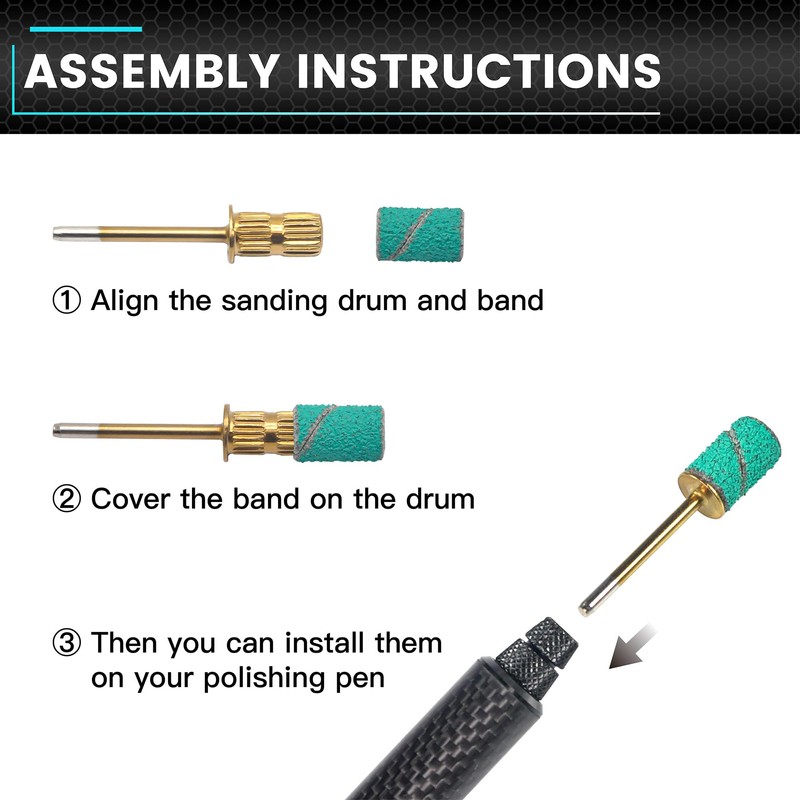 AM ARROWMAX 75Pcs Sanding Drums Kit, 80 120 180 Grit