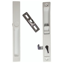 G.A.S Hardware Sliding Glass Patio Door Handle Set, Flush Mount, Non-Keyed, 6-5/8" Screw Holes | Sliding Door Handle Replacement Hardware Repair Fix Sliding Door (DL-502 White)