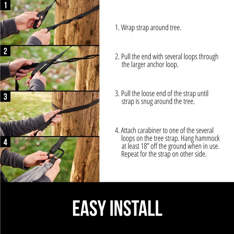 GORILLA GRIP Durable Portable Camping Hammock, Holds 500lbs with Heavy