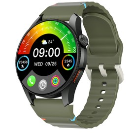 AURAFIT G12 Fitness Smartwatch with GPS, 2 Watch Bands, 1.43 AMOLED Screen, 3ATM 30M Waterproof, 450mAh Large Battery, Answer/Make Call, 24/7 Sleep Tracking, Compatible for Android iOS