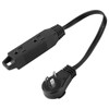 1Ft 360° Rotating Flat Plug Extension Cord with 3 Outlets