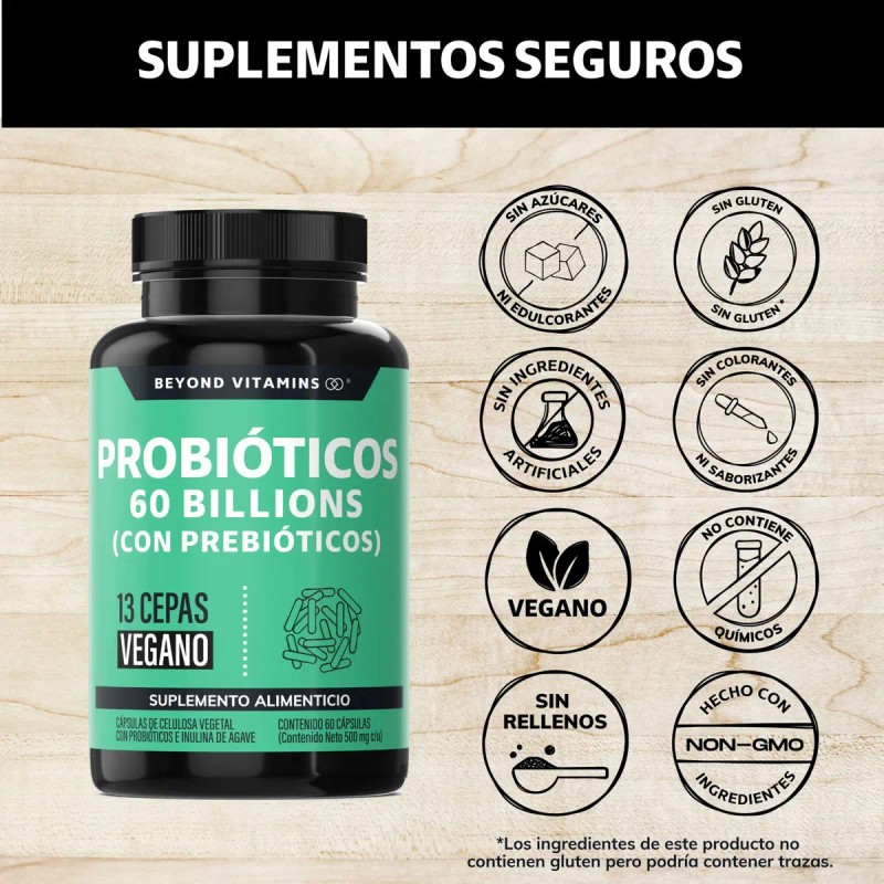 Probioticos Billion Ufc Prebióticos Prebiotic Cepas Tecnología Microencapsulación Capas Vegano