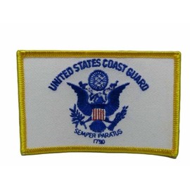 U.S. Military USCG United States Coast Guard White Flag Iron On Patch