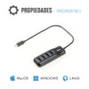 IGGUAL HUB TYPE C X 4 PUERTOS USB 3.1 Carbon