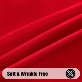 Smiry Rectangle Table Cloth, Waterproof Anti-Scratch Polyester Tablecloth, Decorative Washable Fabric Table Cover for Dining, Buffet, Parties and Outdoor, 60x84, Red