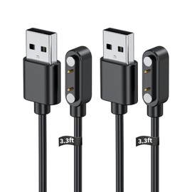 YANMONGI [2-Pack] Smart Watch Charger for JrTrack 4 Kids Smart Watch by Cosmo 3.3Ft/100cm 2 Pin USB Portable Magnetic Charging Cable Cord for JrTrack 4 Kids Smart Watch by Cosmo