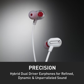 Phiaton MS 300 BA White Headphones with Balanced Armature and Mic – Sound-Isolating Earphones with Rich Audio Quality, Dual-Driver, Headphone Mic, and Inline Remote