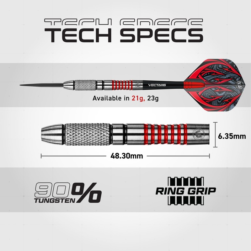 WINMAU Darts Navigator Series 21g - 90% Tungsten Steel Tip