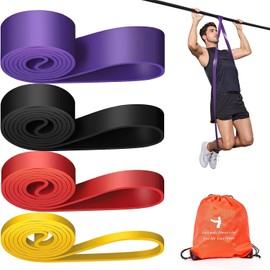 Klimmzug-Hilfsband-Set 5 lbs - 100 lbs, Lange Widerstandsbänder für Klimmzüge und Training, Fitnessbänder für Männer zur Muskelkräftigung und Körperformung – Tragetasche Inklusive