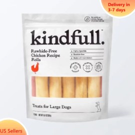 Kindfull Rawhide-Free Chicken Recipe Roll Large Dog Treat - 19.4oz/5ct - Kindfull - Default