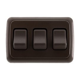 American Technology Components American Technology Components Triple SPST On-Off Switch with Bezel, 12-Volt, for RV, Trailer, Camper (Brown)