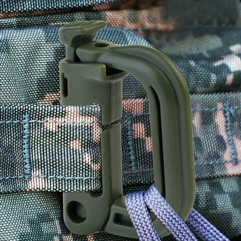 HOUSON Pack of 12 Carabiners, Molle Accessories D-shape Carabiner Plastic