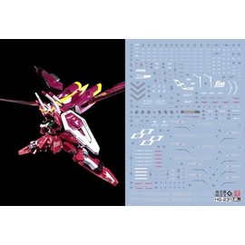 Fluorescent Water Transfer Decal for Robot MS Models, HG RG MG PG RE HiRM, Increased Detail, HGCE 1/144 Infinite Justice Gundam