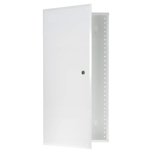 Legrand - OnQ Structured Media Enclosure with Hinged Door, 28 Inch Metal Media Box with Key Lock, Cable Management Box to Hide Cords and Store Devices, Color, EN2850