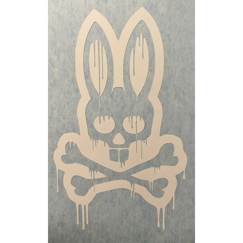 Avery Dennison Psycho Bunny Dripping Vinyl Decal (2) 5” tall