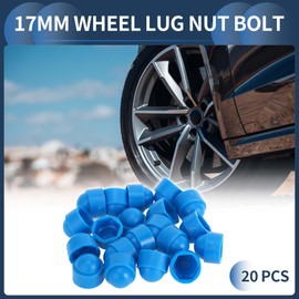 INFINAUTO Wheel Lug Nut Bolt Exterior 17mm Rims Tire Nut Screws Dust Cap Cover Nut Protection Plastic Blue