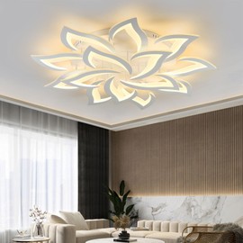 SKY ANGLE Ceiling Light Fixture with Remote Wireless Control, Dimmable LED with 3 Color Temperatures, 130W 10300 LM for Bedroom Living Room & Night