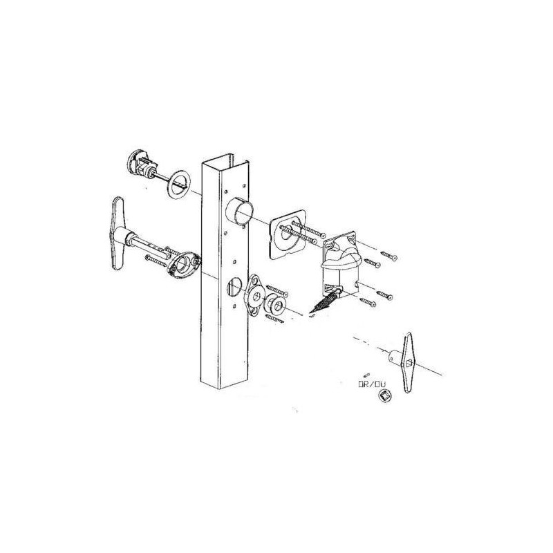 Building & Hardware Garage Door Lock Cylinder& T Handle Kit