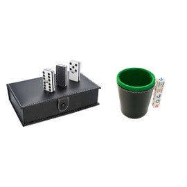 Domino Plata Profesional + CUBILETE Liso + Dados DE Poker Cubano