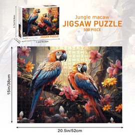 TaileNanhai 500 Piece Puzzle of Macaws in The Bushes in The Jungle