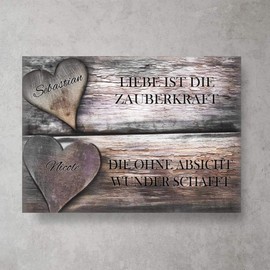 Individual Canvas Love is the Magic Power with Own Name Gift for Lovers Valentine's Day Decoration Gift Idea Home Decoration Canvas Picture Lovers with Individual Name