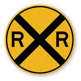 Walls 360 Peel & Stick Traffic and Street Sign Wall Decals: Railroad Crossing Sign (12 in x 12 in)