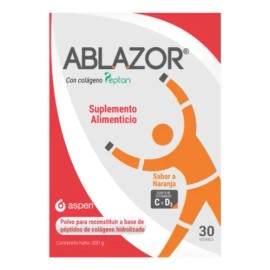 ABLAZOR COLÁGENO HIDROLIZADO PEPTAN 10G POLVO 30 SOBRES                                                                                               