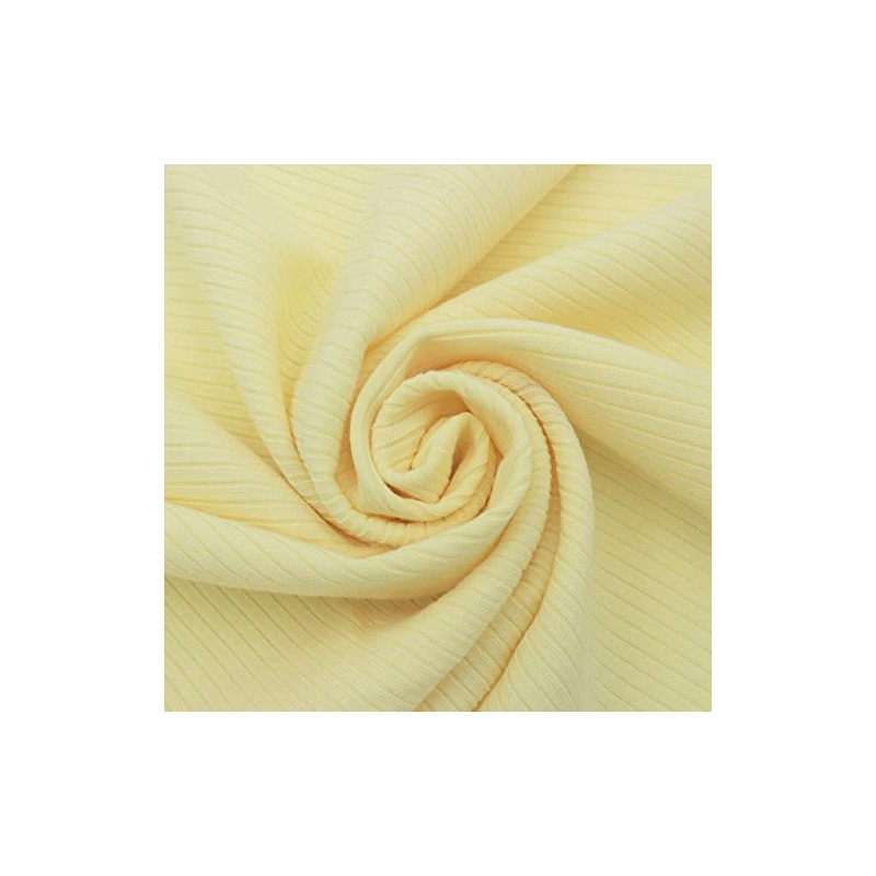 Solid 4x2 Rib Knit Fabric (Banana)