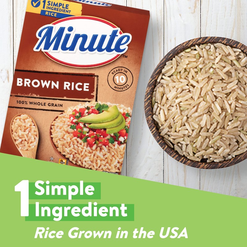 Minute Minute Brown Rice, Instant Brown Rice for Quick Meals,