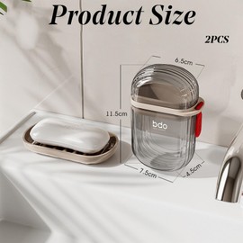 2 pcs Travel Soap Case Soap Box Waterproof and Leakproof, Strong Sealing Soap case with Lid for Travel, Bathroom, Camp, Outdoor