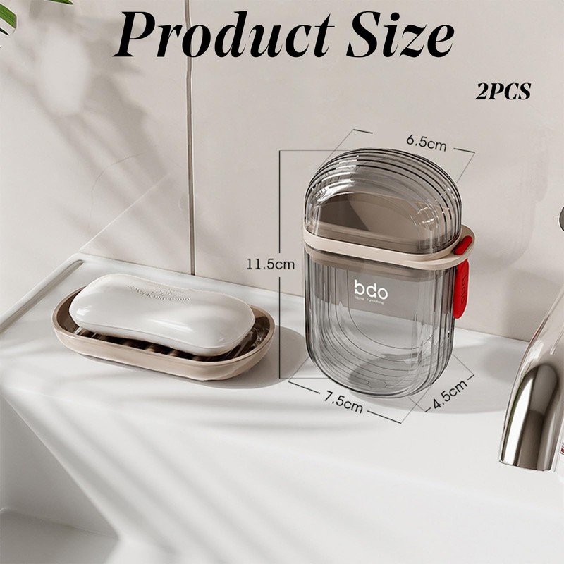 2 pcs Travel Soap Case Soap Box Waterproof and Leakproof,