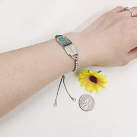 Tobestu Blood Thinner Medical Emergency Bracelets for Mom Grandma, Cubic Zirconia Tennis Chain Bracelet for Patients (Blood Thinner) YA4662