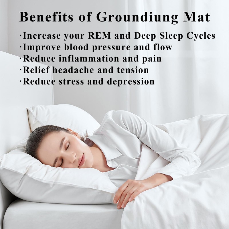 Grounding Mat for Bed, Grounding Mattress Cover for Improving Sleep,