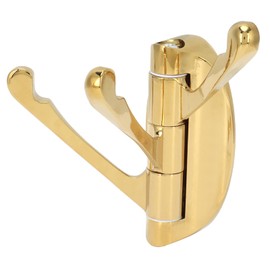 Foldable Towel Hook, Solid Metal Swivel Hook Heavy Duty Swing Arm Triple Coat Hook with Multi Three Foldable Arms Towel/Clothes Hanger for Bathroom Wall Mount Brushed Nickel Gold