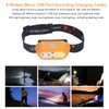 LED Headlamp USB Rechargeable 300lm High Bright COB XPE 6