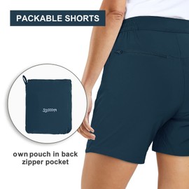33,000ft Women's Hiking Shorts Quick Dry 5" Cargo Shorts Stretch Lightweight Summer UPF50+ Shorts for Golf, Camping, Traveling, Running China Blue 8
